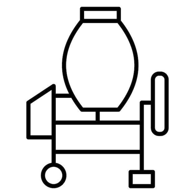 El icono vectorial del mezclador de hormigón se puede utilizar para el conjunto de iconos de mejoras para el hogar