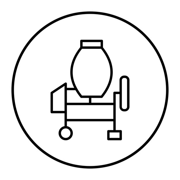 El icono vectorial del mezclador de hormigón se puede utilizar para el conjunto de iconos de mejoras para el hogar
