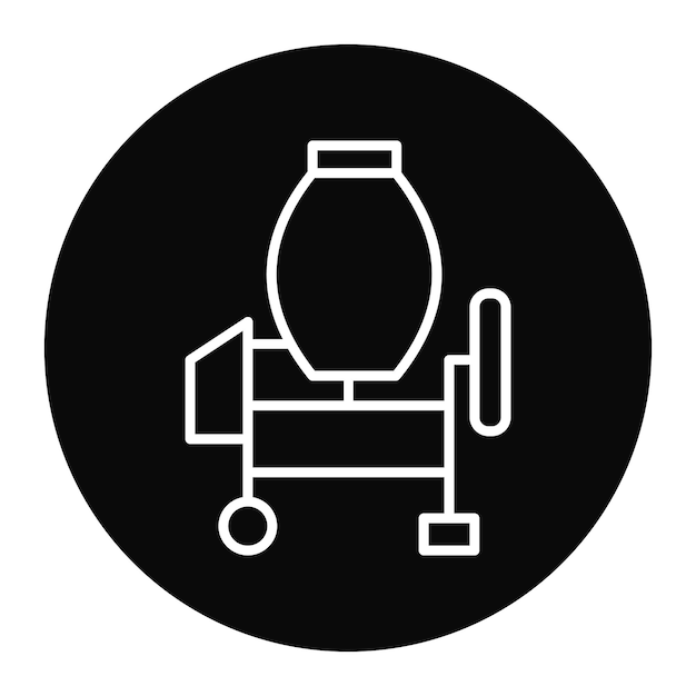 El icono vectorial del mezclador de hormigón se puede utilizar para el conjunto de iconos de mejoras para el hogar