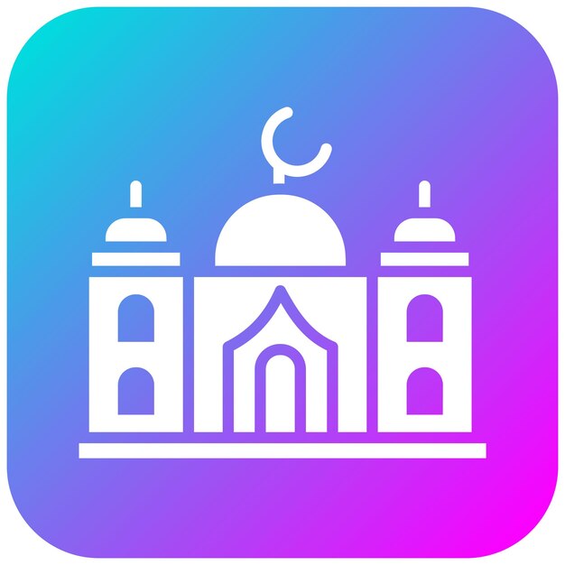 El icono vectorial de la mezquita se puede usar para el conjunto de iconos de Ramadán