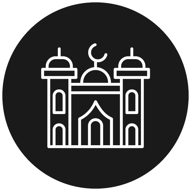 El icono vectorial de la mezquita se puede usar para el iconset de Dubai