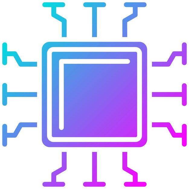 El icono vectorial del microchip se puede usar para el conjunto de iconos de ciencia ficción
