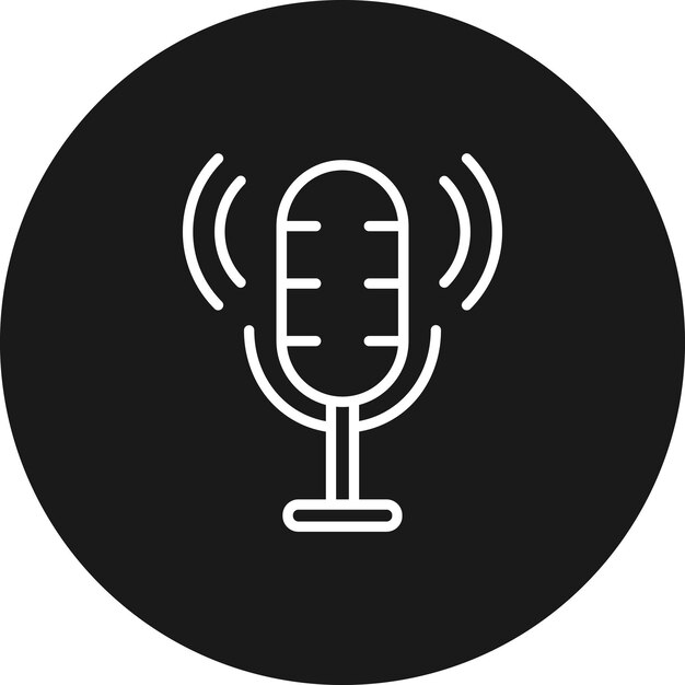 El icono vectorial del micrófono se puede utilizar para el conjunto de iconos de entretenimiento