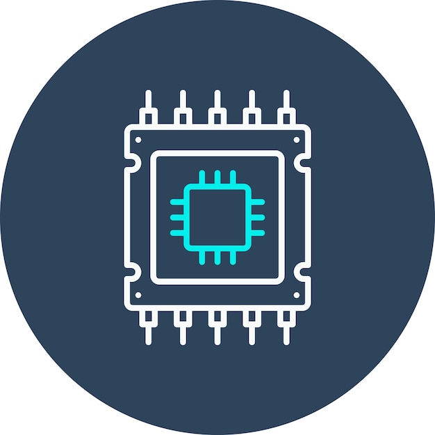 El icono vectorial del microprocesador se puede utilizar para el conjunto de iconos de computadora y hardware