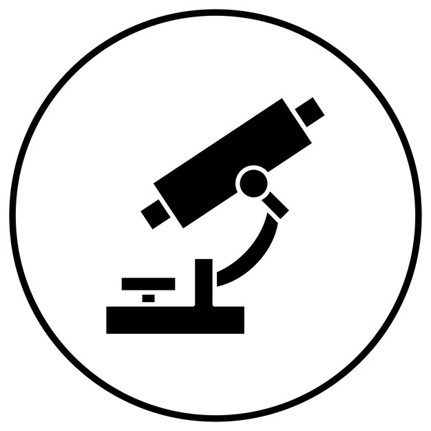 El icono vectorial del microscopio se puede utilizar para el conjunto de iconos de la farmacia