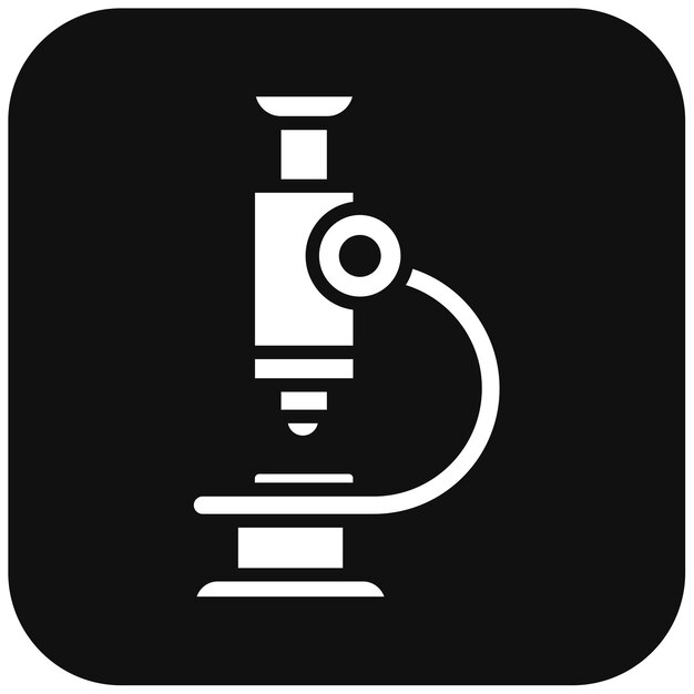 El icono vectorial del microscopio se puede utilizar para el conjunto de iconos del laboratorio