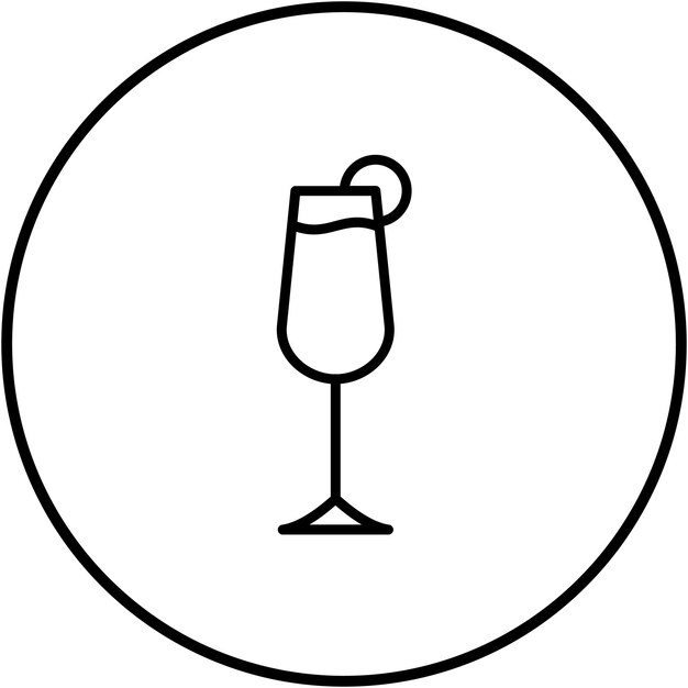 El icono vectorial de Mimosa se puede usar para el conjunto de iconos de bebidas