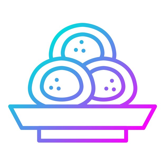 El icono vectorial de Mochi se puede usar para el conjunto de iconos de World Cuisine