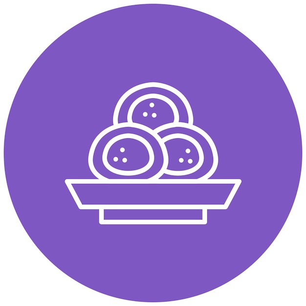 El icono vectorial de Mochi se puede usar para el conjunto de iconos de World Cuisine
