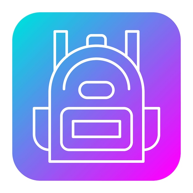 El icono vectorial de la mochila del ejército se puede usar para el conjunto de iconos militares