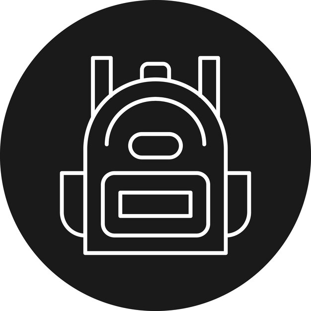 El icono vectorial de la mochila del ejército se puede usar para el conjunto de iconos militares