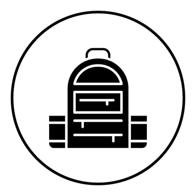 El icono vectorial de la mochila se puede usar para el conjunto de iconos del gimnasio