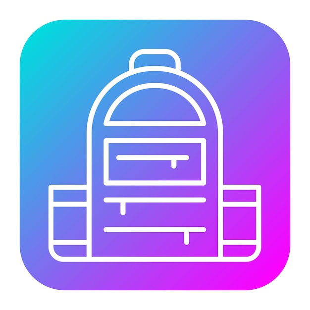 El icono vectorial de la mochila se puede usar para el conjunto de iconos del gimnasio