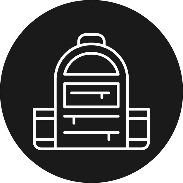 El icono vectorial de la mochila se puede usar para el conjunto de iconos del gimnasio
