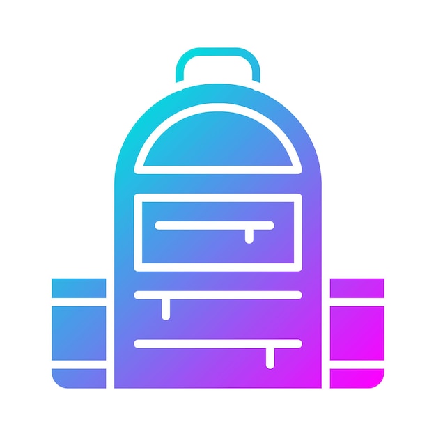 El icono vectorial de la mochila se puede usar para el conjunto de iconos del gimnasio