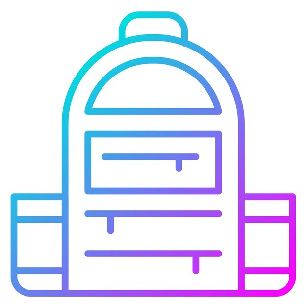El icono vectorial de la mochila se puede usar para el conjunto de iconos del gimnasio