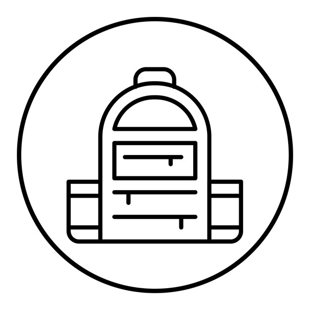 El icono vectorial de la mochila se puede usar para el conjunto de iconos del gimnasio