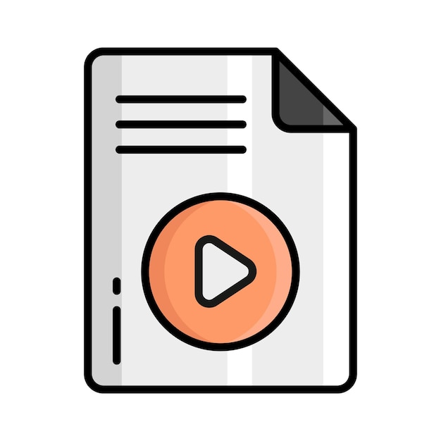 Un icono vectorial de moda de un archivo de video fácil de usar