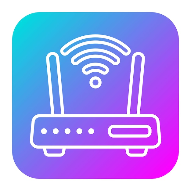 El icono vectorial del módem se puede utilizar para el conjunto de iconos de comunicación y medios