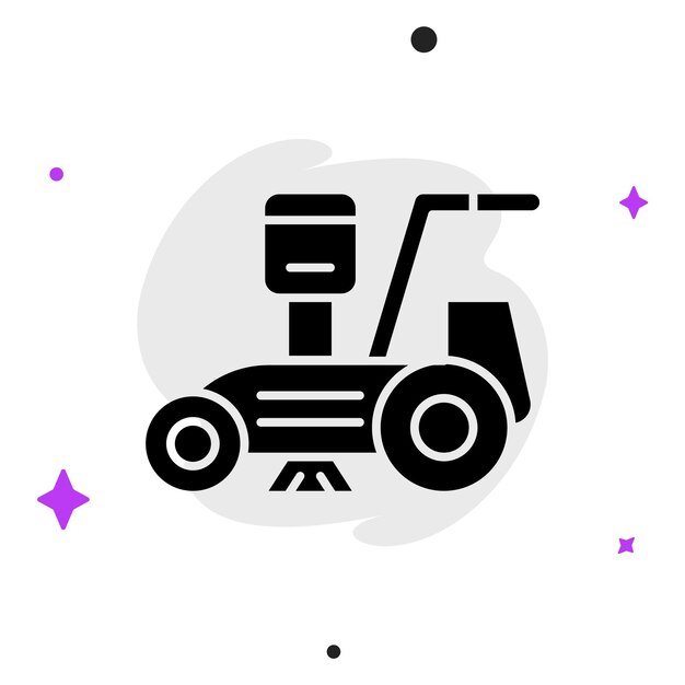 Icono vectorial moderno de alta calidad del carro de limpieza sobre un fondo estrellado