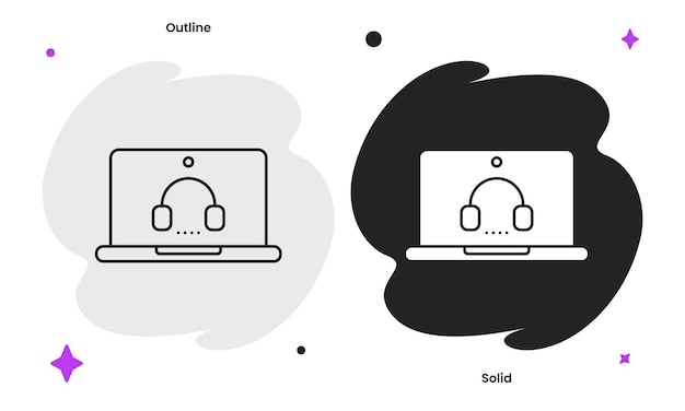 Vector icono vectorial moderno de alta calidad de soporte al cliente en un fondo estrellado