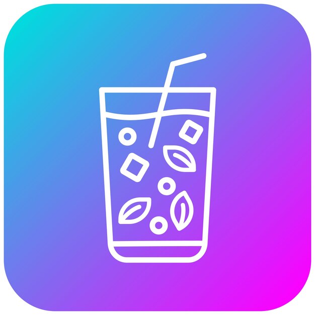 El icono vectorial de Mojito se puede usar para el conjunto de iconos de bebidas