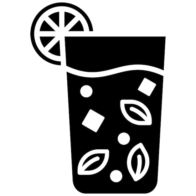 El icono vectorial de Mojito se puede usar para el conjunto de iconos de bebidas