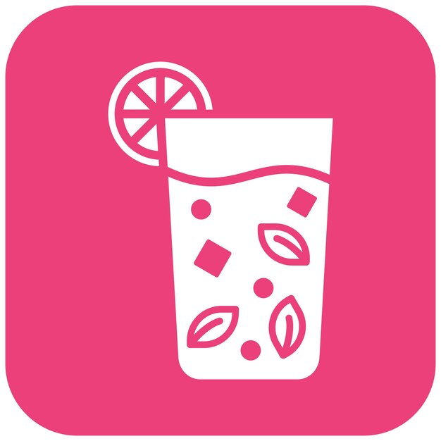 El icono vectorial de Mojito se puede usar para el conjunto de iconos de bebidas