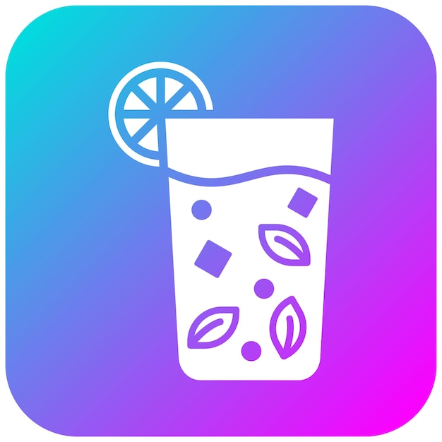 El icono vectorial de Mojito se puede usar para el conjunto de iconos de bebidas