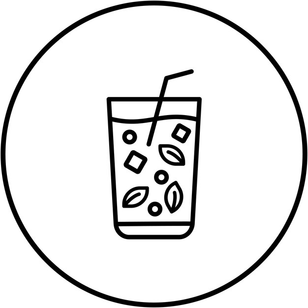 El icono vectorial de Mojito se puede usar para el conjunto de iconos de bebidas
