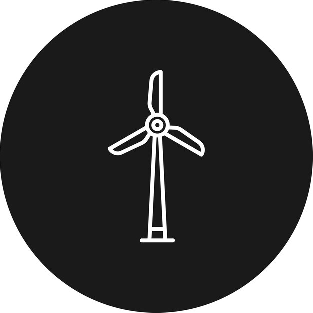 El icono vectorial del molino de viento se puede usar para el conjunto de iconos de Smart City