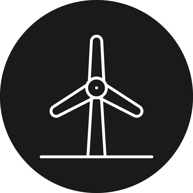 El icono vectorial del molino de viento se puede utilizar para el conjunto de iconos de energía sostenible