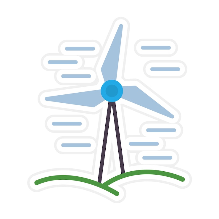 Vector el icono vectorial de los molinos de viento se puede utilizar para el conjunto de iconos de energía nuclear