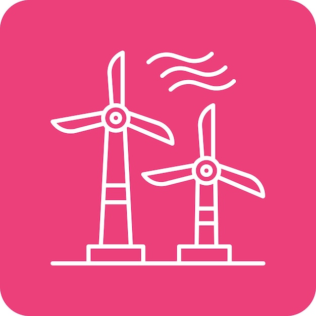 Vector el icono vectorial de los molinos de viento se puede utilizar para el conjunto de iconos de energía nuclear