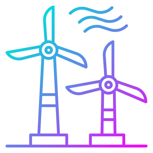 Vector el icono vectorial de los molinos de viento se puede utilizar para el conjunto de iconos de energía nuclear