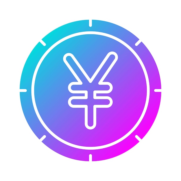 El icono vectorial de la moneda yen se puede utilizar para el conjunto de iconos bancarios y financieros