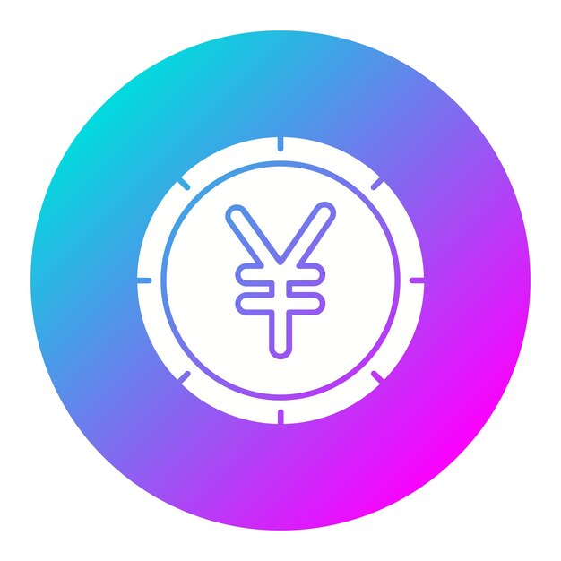 El icono vectorial de la moneda yen se puede utilizar para el conjunto de iconos bancarios y financieros