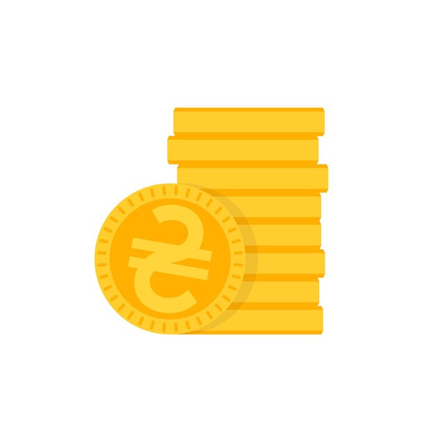 Vector icono vectorial de las monedas de hryvnia, dinero ucraniano