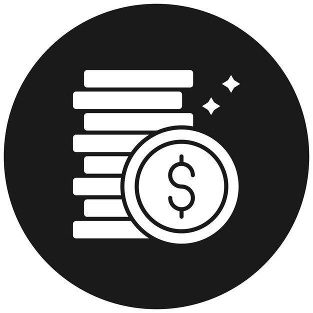 El icono vectorial de monedas se puede utilizar para el conjunto de iconos de Business Economy