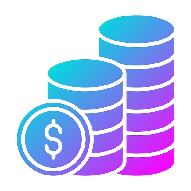 El icono vectorial de monedas se puede utilizar para el conjunto de iconos de inicio de negocios