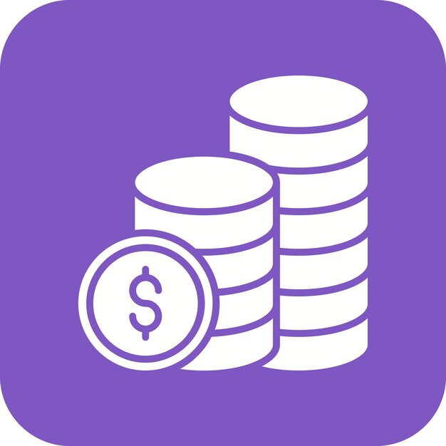 El icono vectorial de monedas se puede utilizar para el conjunto de iconos de inicio de negocios