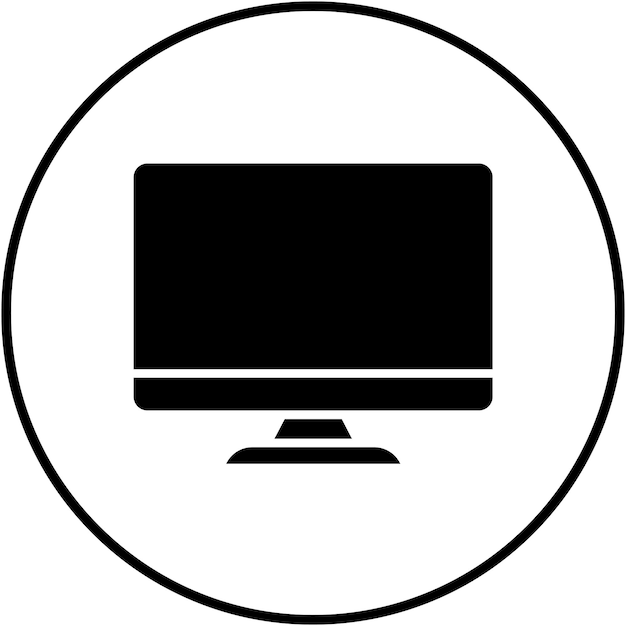 El icono vectorial del monitor se puede utilizar para el conjunto de iconos de computadora y hardware