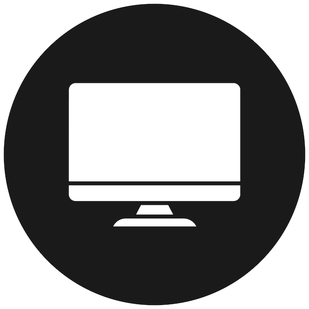 El icono vectorial del monitor se puede utilizar para el conjunto de iconos de computadora y hardware