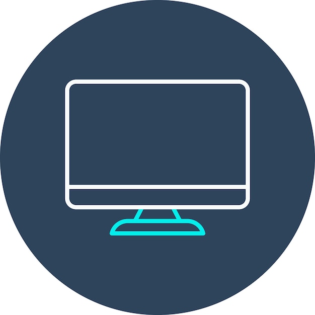El icono vectorial del monitor se puede utilizar para el conjunto de iconos de computadora y hardware