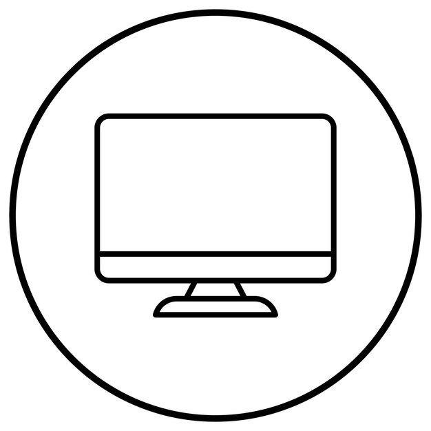 El icono vectorial del monitor se puede utilizar para el conjunto de iconos de computadora y hardware