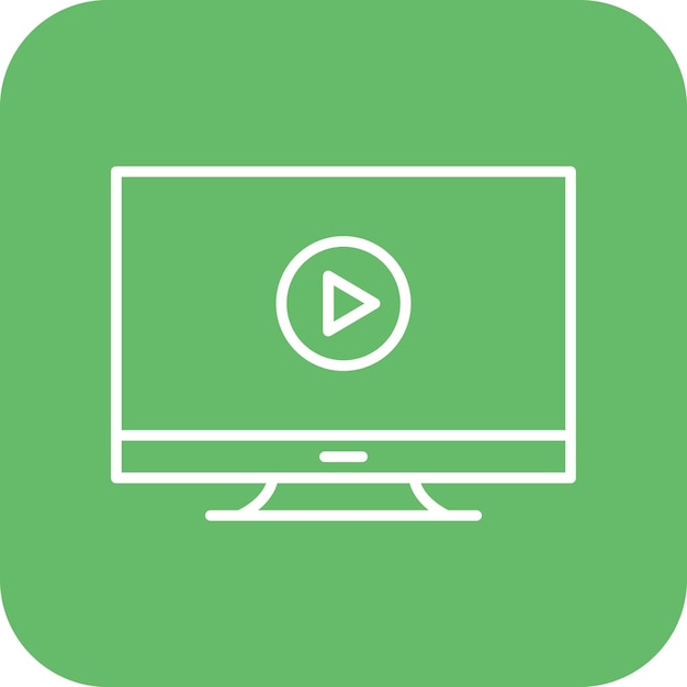 El icono vectorial del monitor de TV se puede utilizar para el conjunto de iconos de gestión de hoteles