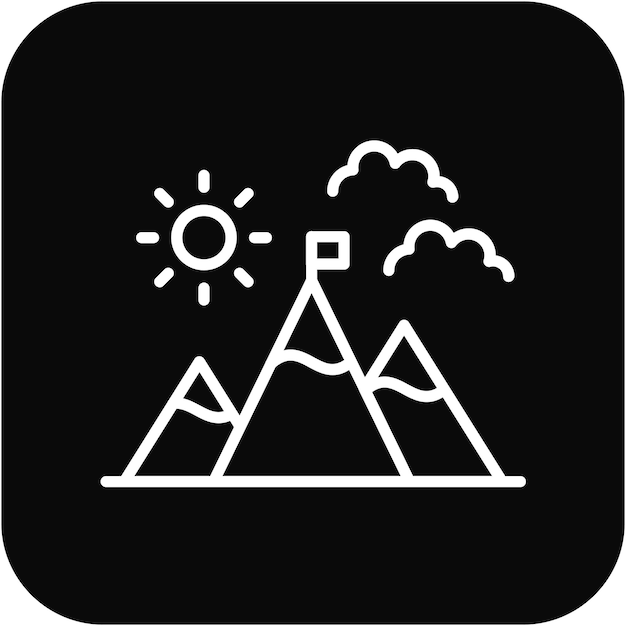 El icono vectorial de montañismo se puede usar para el conjunto de iconos de aventura