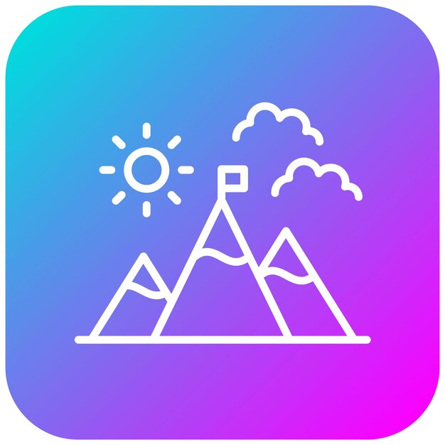 El icono vectorial de montañismo se puede usar para el conjunto de iconos de aventura