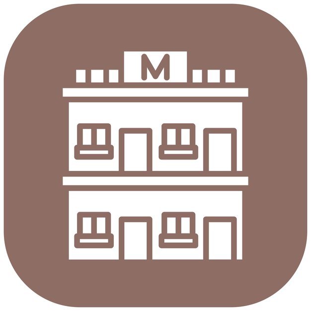El icono vectorial del motel se puede usar para el conjunto de iconos del tipo de casas
