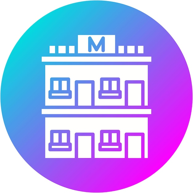 El icono vectorial del motel se puede usar para el conjunto de iconos del tipo de casas